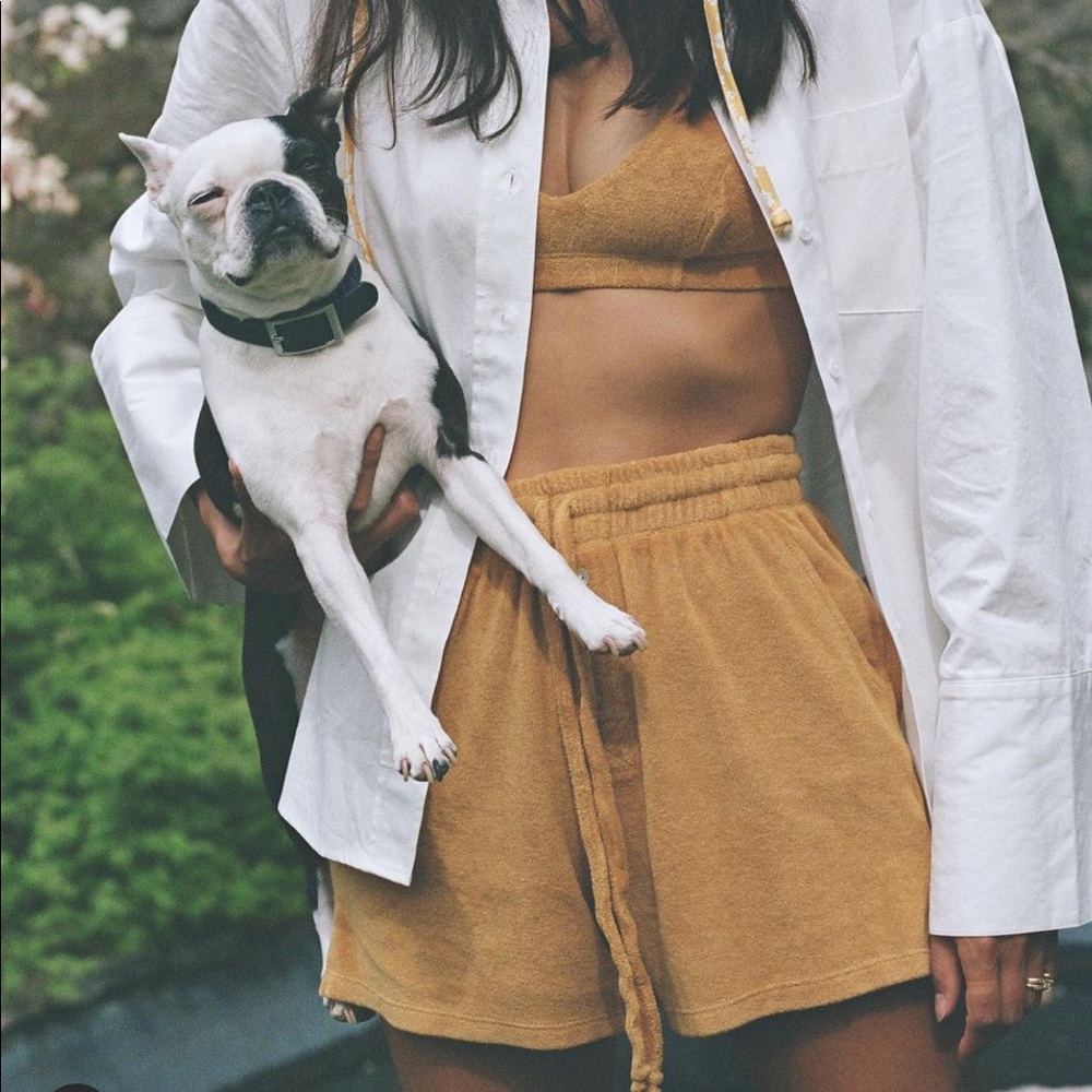 DONNI. Taupe Terry Crop Tank Top - Picture 6 of 7